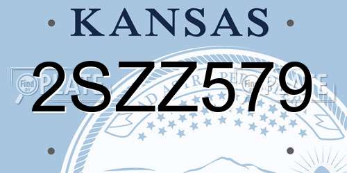 2SZZ579 Kansas License Plate