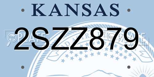 2SZZ879 Kansas License Plate