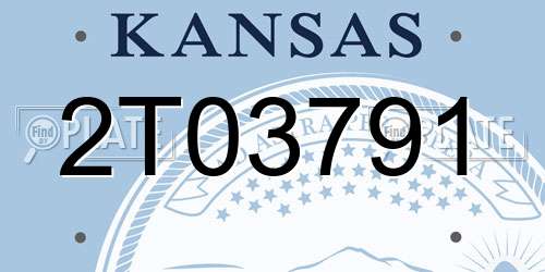 2T03791 Kansas License Plate