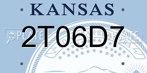 2T06D7 Kansas License Plate