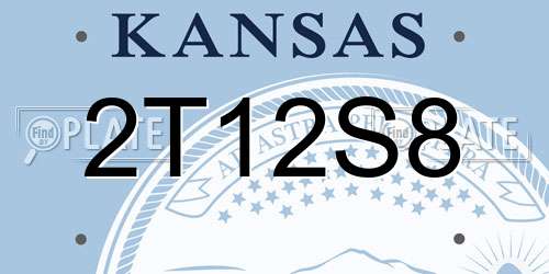 2T12S8 Kansas License Plate