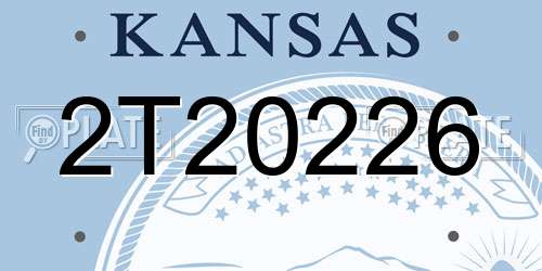 2T20226 Kansas License Plate