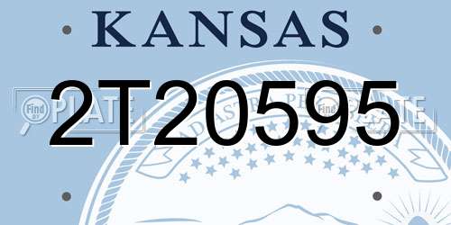 2T20595 Kansas License Plate
