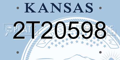 2T20598 Kansas License Plate
