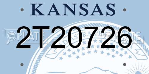 2T20726 Kansas License Plate