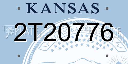 2T20776 Kansas License Plate