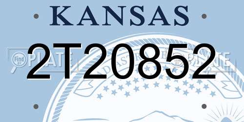 2T20852 Kansas License Plate
