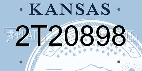 2T20898 Kansas License Plate