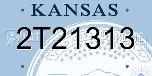 2T21313 Kansas License Plate