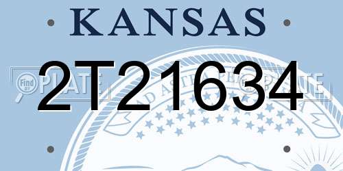 2T21634 Kansas License Plate