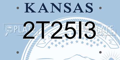2T25I3 Kansas License Plate
