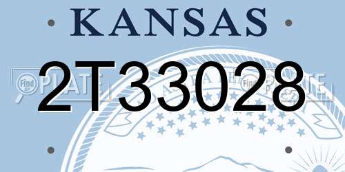 2T33028 Kansas License Plate