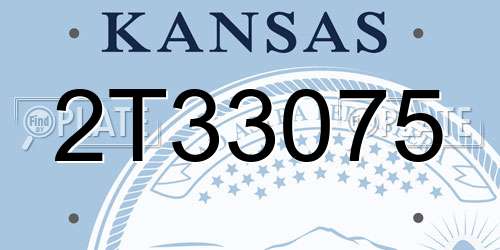 2T33075 Kansas License Plate