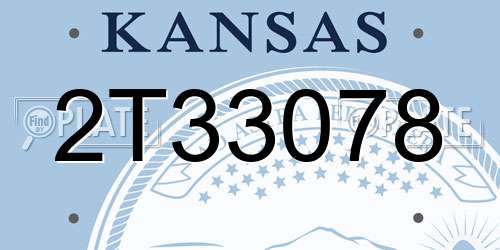 2T33078 Kansas License Plate