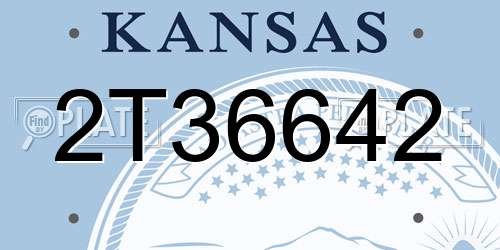 2T36642 Kansas License Plate