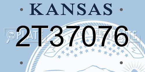 2T37076 Kansas License Plate