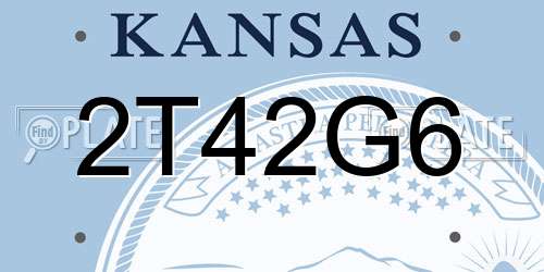 2T42G6 Kansas License Plate
