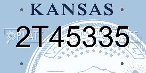 2T45335 Kansas License Plate