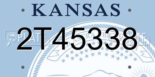 2T45338 Kansas License Plate