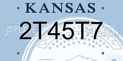 2T45T7 Kansas License Plate