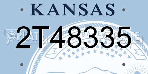2T48335 Kansas License Plate