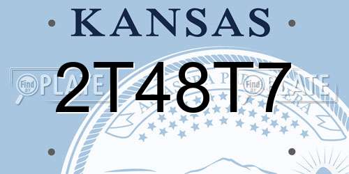 2T48T7 Kansas License Plate