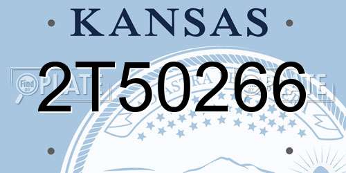 2T50266 Kansas License Plate