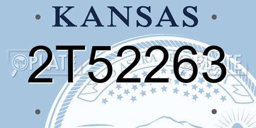 2T52263 Kansas License Plate