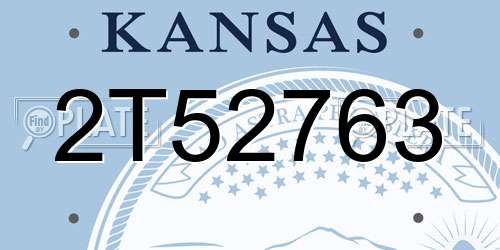 2T52763 Kansas License Plate