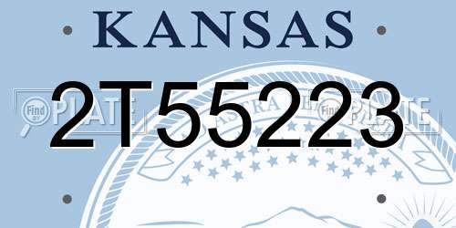 2T55223 Kansas License Plate