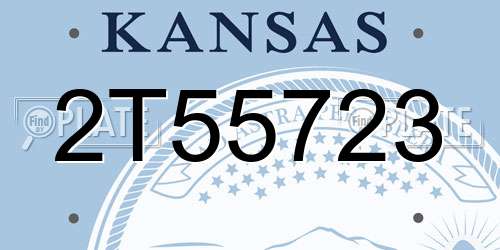 2T55723 Kansas License Plate