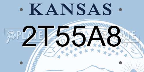 2T55A8 Kansas License Plate