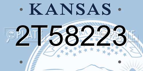2T58223 Kansas License Plate