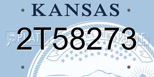 2T58273 Kansas License Plate