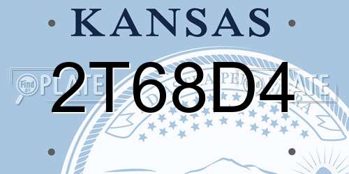 2T68D4 Kansas License Plate