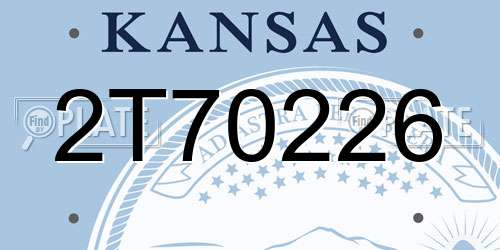2T70226 Kansas License Plate