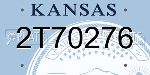 2T70276 Kansas License Plate