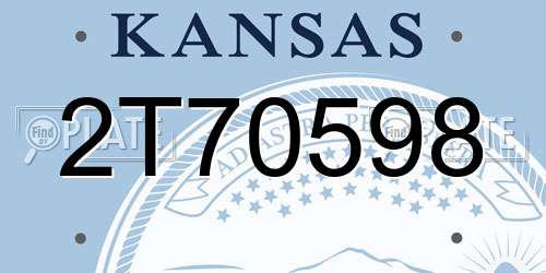 2T70598 Kansas License Plate