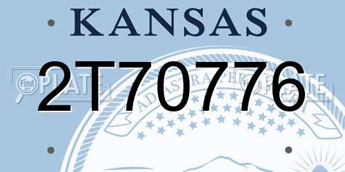 2T70776 Kansas License Plate