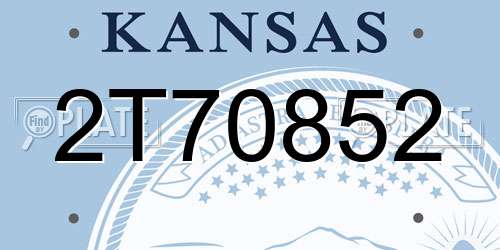 2T70852 Kansas License Plate