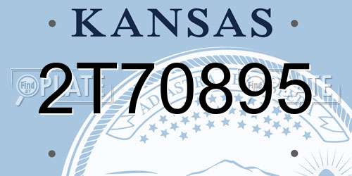 2T70895 Kansas License Plate