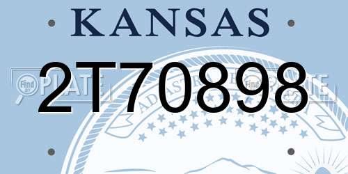 2T70898 Kansas License Plate