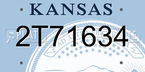 2T71634 Kansas License Plate
