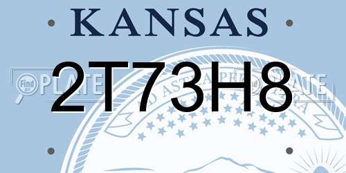 2T73H8 Kansas License Plate