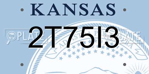 2T75I3 Kansas License Plate