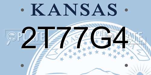 2T77G4 Kansas License Plate