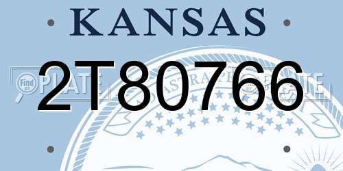 2T80766 Kansas License Plate