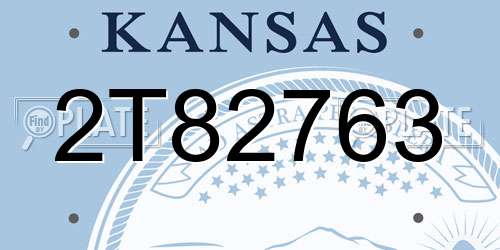 2T82763 Kansas License Plate