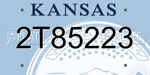 2T85223 Kansas License Plate