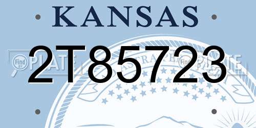 2T85723 Kansas License Plate